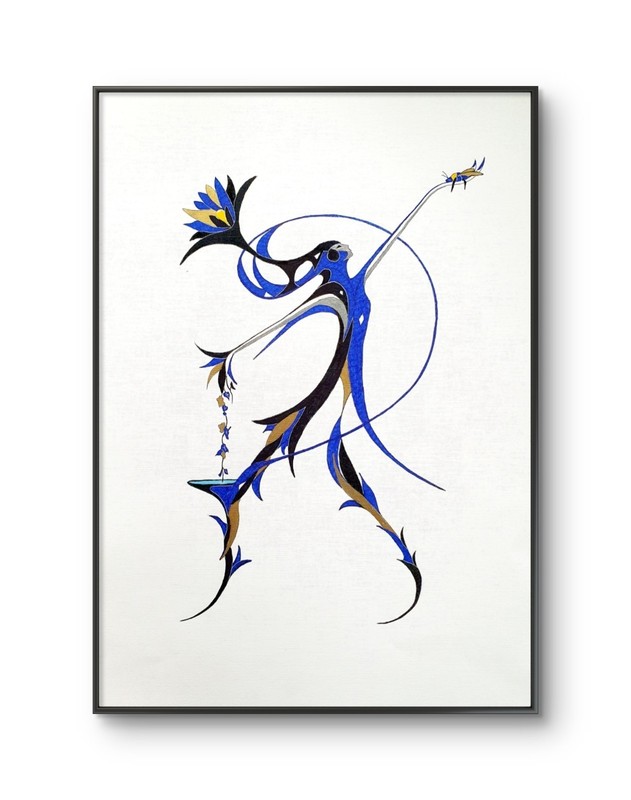 LOLA MOTHER NATURE COLLECTION 16x23 ORIGINAL DRAWING GALLERY PAPER ABSTRACT ART