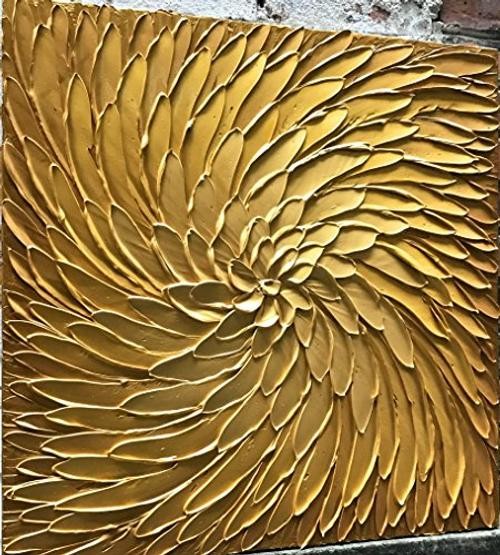 - handpainted Modern Warl Art,Abstract Gold Canvas Art Oil 24"L x 24"W YS105 gallery
