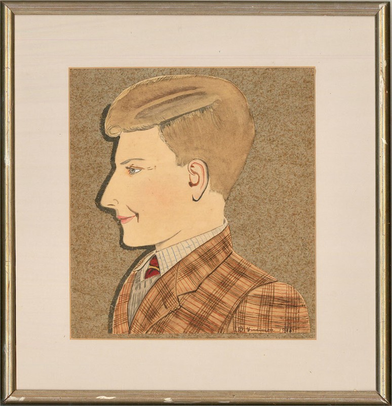 D. Finnimore – 1946 Watercolour, Dapper Young Man