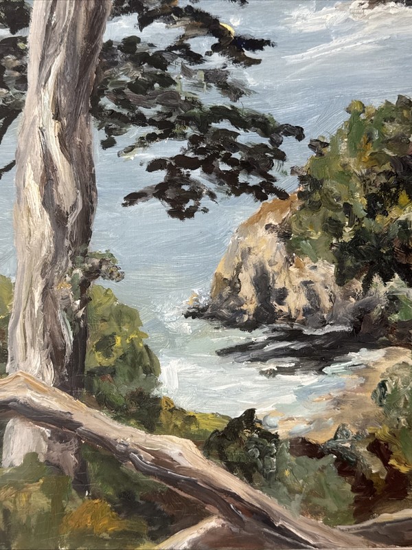 California Painting “Near Lands End” San Francisco Seascape Signed Illegible 07 gallery