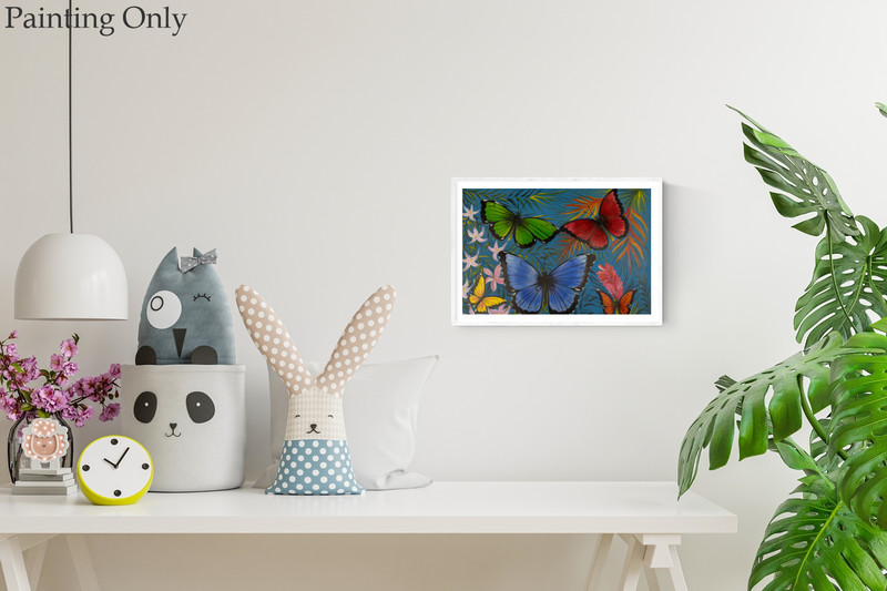 Butterfly Collection Rainforest Painting, Original Painting, Jungle Painting, La gallery