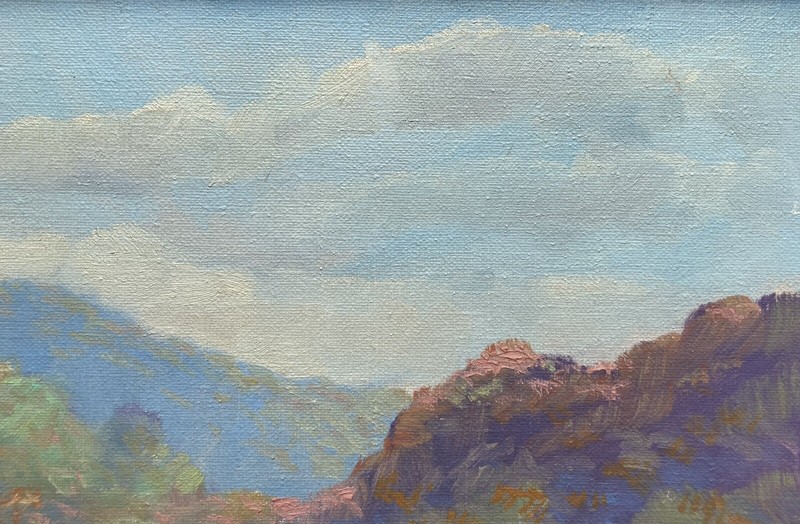 c.1920 Brown County Landscape with Haystacks By Isaac Meridith gallery