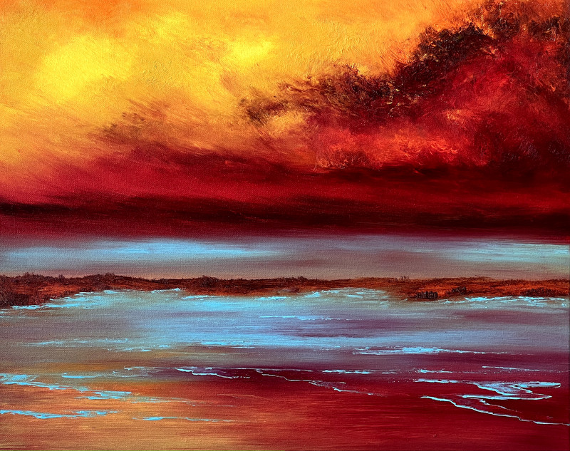 CRYSTAL COAST – 2023 Original Oil Painting – 20″ x 16″ x 0.5″ stretched