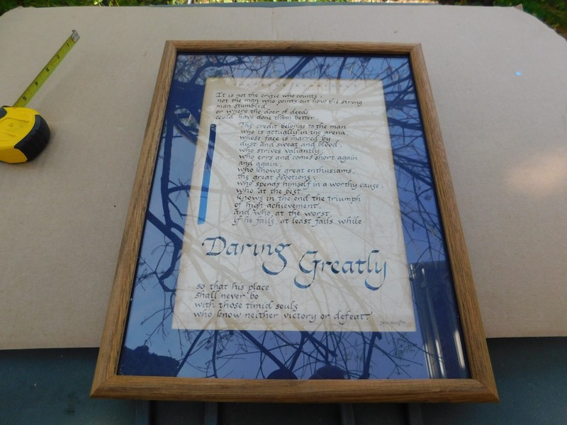Calligraphy hand Writing by Janet W. Casey Wall Hanging 15X12″