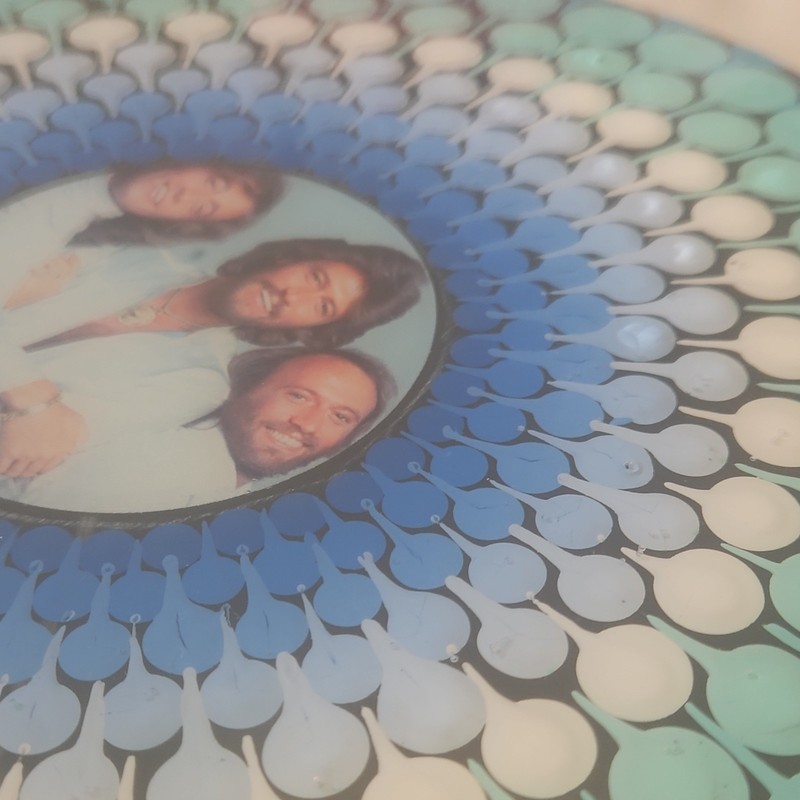 Bee Gees Hand Painted Vinyl Record Art 10” Mandala Wall Decor Blue Teal gallery