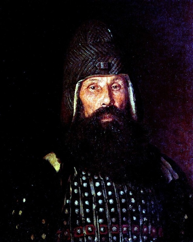 Oil painting old man portrait A-Warrior-of-the-XVII-Century-Ilia-Efimovich-Repin