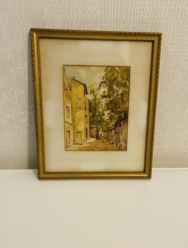 All Original Signed Antique Watercolor Painting of Italian Scenery gallery
