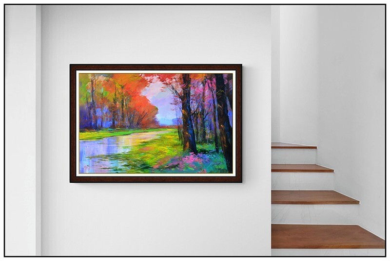 Michael Schofield Original Large Oil On Canvas Painting Signed Landscape Artwork