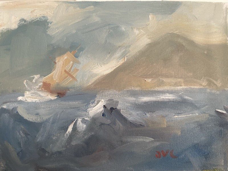 9”x12” Seascape Impressionist Oil Painting On Canvas Original Signed