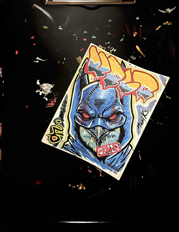 BATMAN 228 Label “KBLR” Signed Graffiti Label Sticker. Bizzario DC Comics