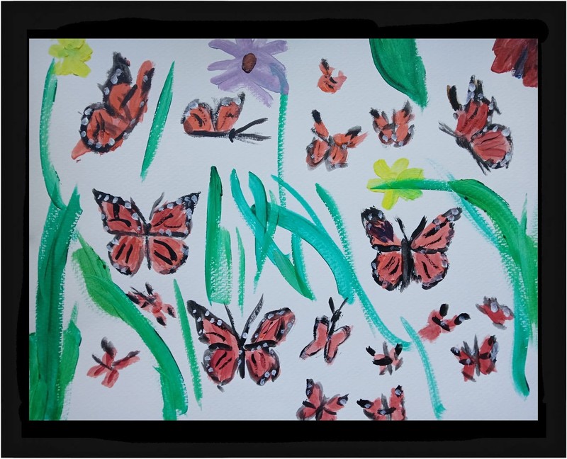 Expressionism/Abstract Butterflies 11×14 Hand Made one of a kind Art Painting