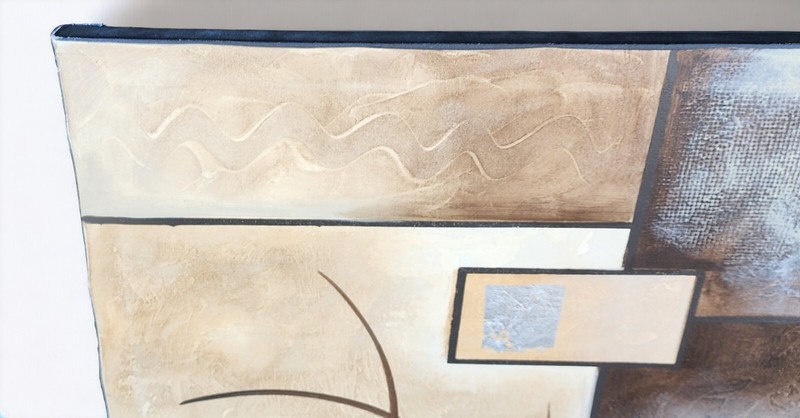 Large Acrylic on Canvas Signed Geometric Contemporary Painting 48" X 36", c1990s gallery