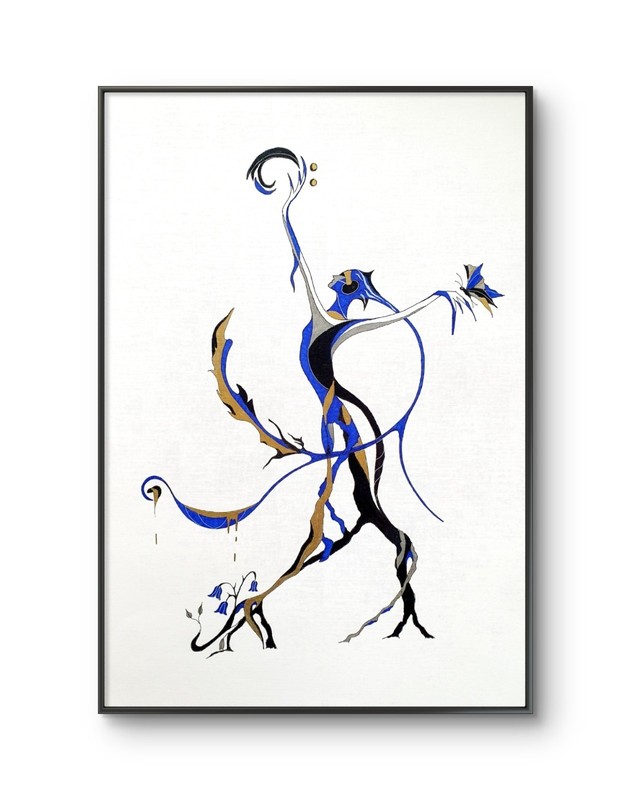 LILY MOTHER NATURE COLLECTION 16×23 ORIGINAL DRAWING GALLERY PAPER ABSTRACT ART