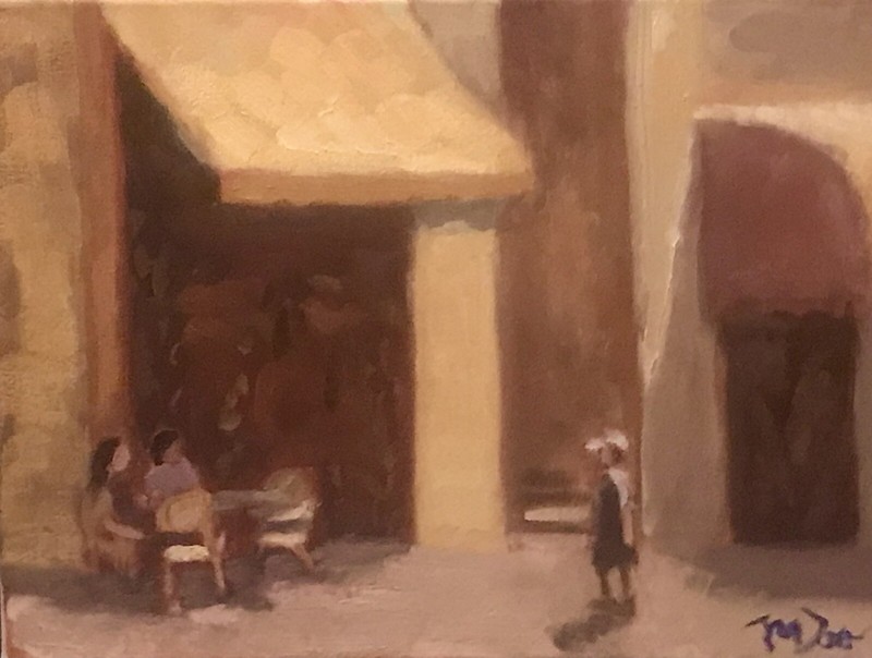 Original Impressionist Oil Painting Signed “Cafe in Provence”