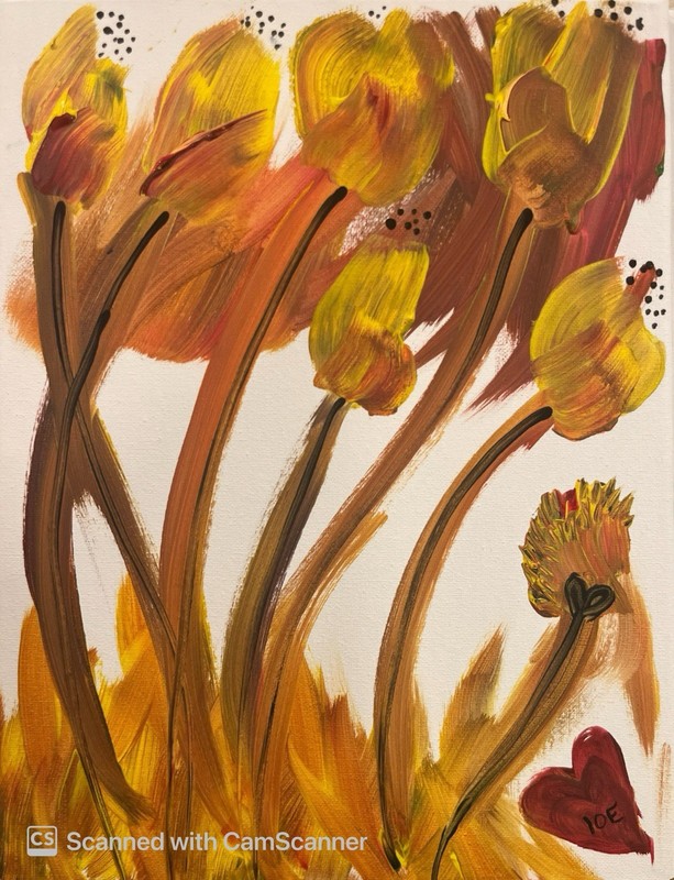 BLESSED#932 11x14 Floral Original Abstract Neo Expressionism Modern gallery