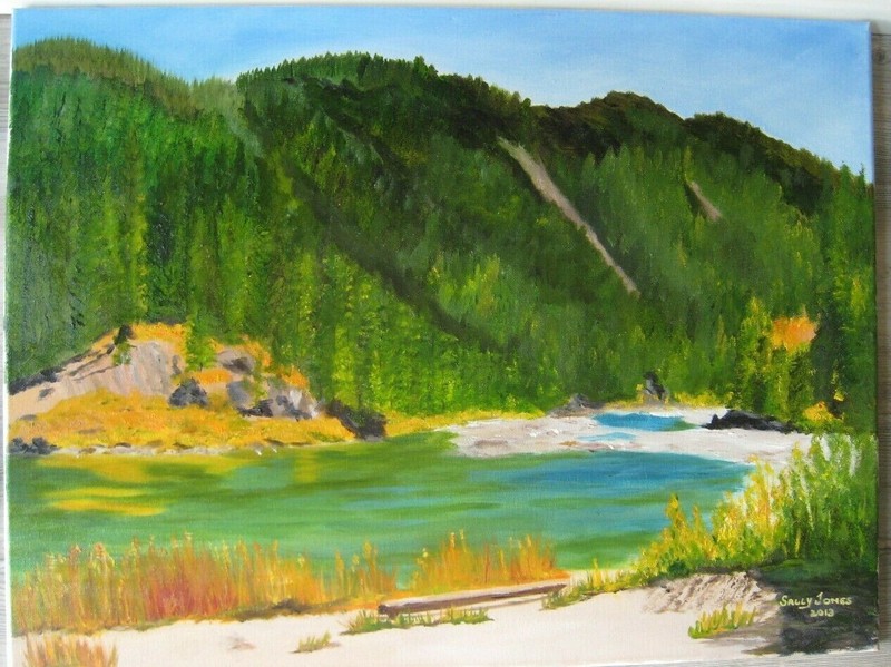 ORIGINAL OIL PAINTING SNAKE RIVER IN WY IN AUTUMN 24X18″