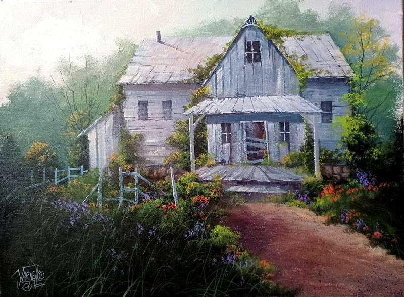 IVY HOUSE Yarnell Original Acrylic 24×18 Painting Pre-estate Collection Sale