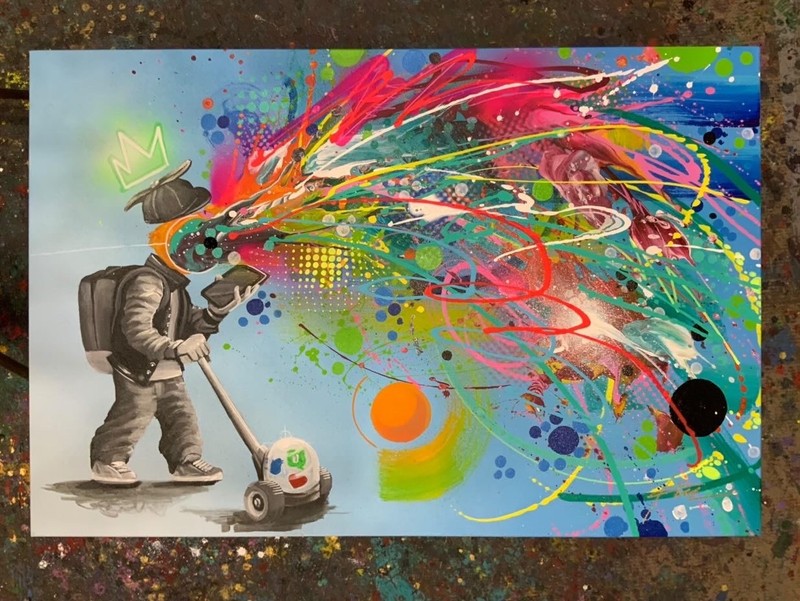 Ground-Floor Kre8 Collaboration Original Painting. 24 x 36 acrylic on canvas.