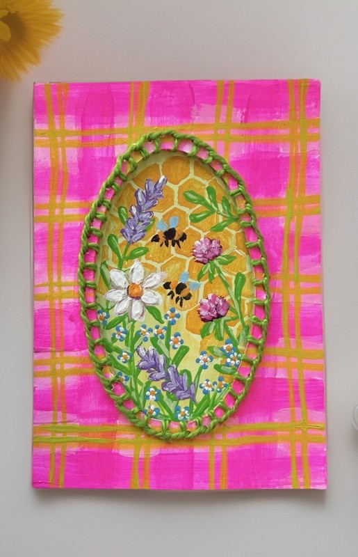 ACEO Original Mixed Media Flowers Hand Embroidered by LM McGrath