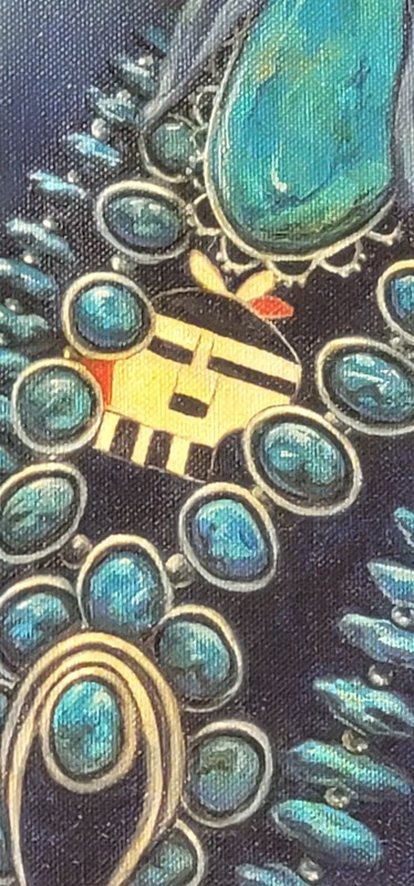 Janet Weaver Original Oil On Canvas 36"×11 Navajo Man gallery