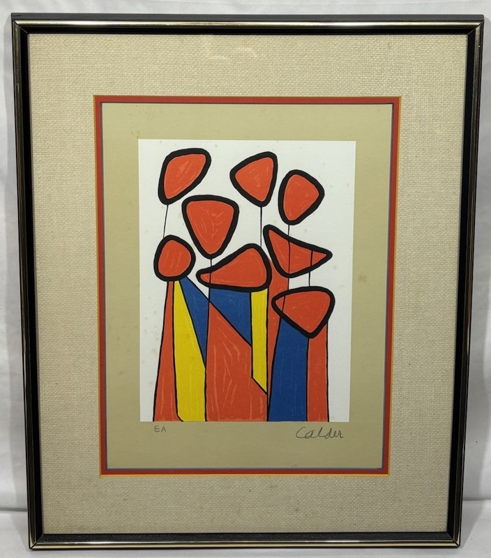 1970 Original Alexander Calder Artist Proof Squash Blossoms Lithograph EA Signed