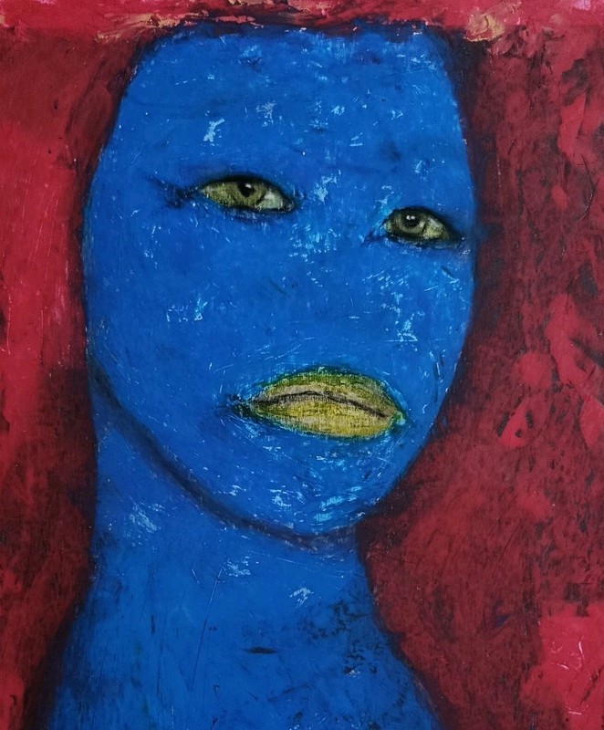 Portrait - Abstract Modern Art - Oil Chalk A4 Paper - Modern Art gallery