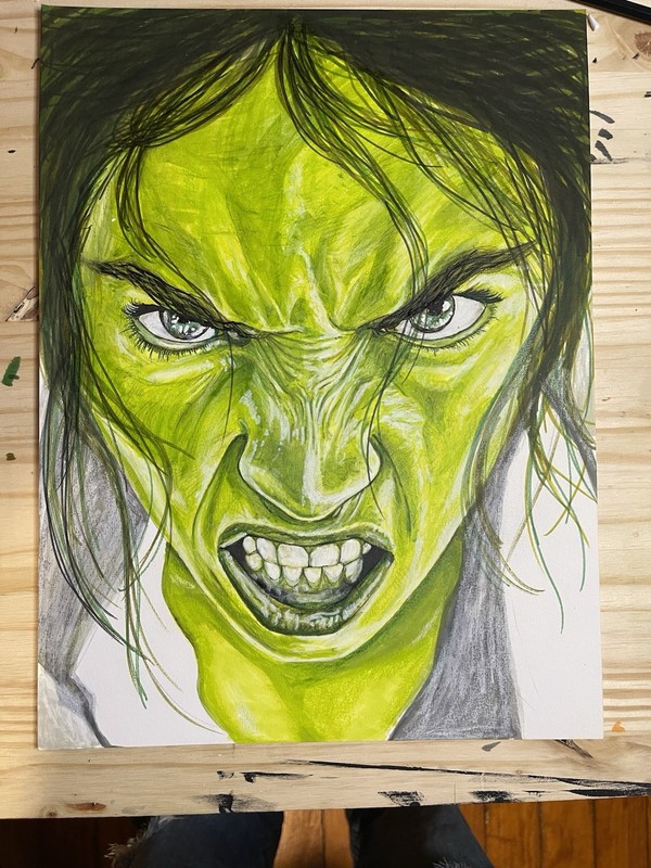 She Hulk Original Art Painting By David Willingham 1/1