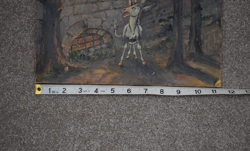 Bremen Town Musicians Hand Painted Artwork German Folklore 1949 gallery