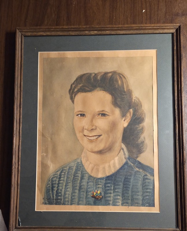 1946 WATERCOLOR PAINTING,YOUNG LADY BERCHTESGADEN,GERMANY of F. ZWERNEMANN 27×21