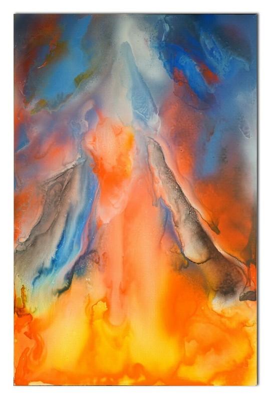 Original Futuristic Abstract Space Painting By Artist Philip Kenton