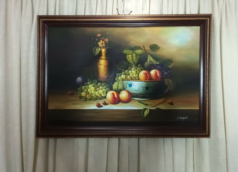 Still Life By J. Magus Large Oil Painting