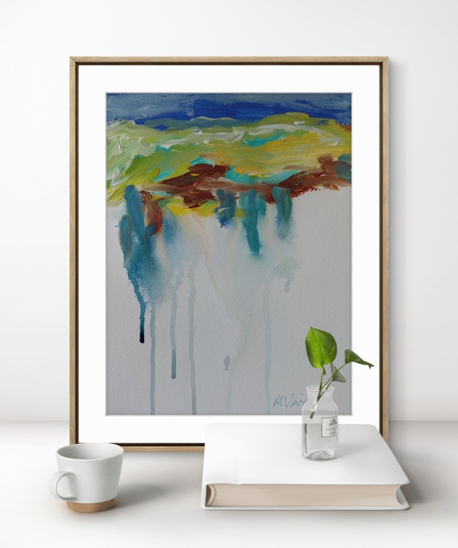 MONA VIVAR 12x9 Abstract Expressionism Painting - Contemporary Home Art gallery