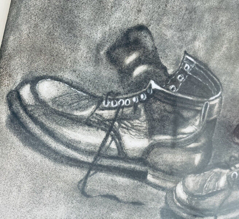 Grandad Shoes Pipe 21×27″ Charcoal 50s Leather Boots Kink California Still Life
