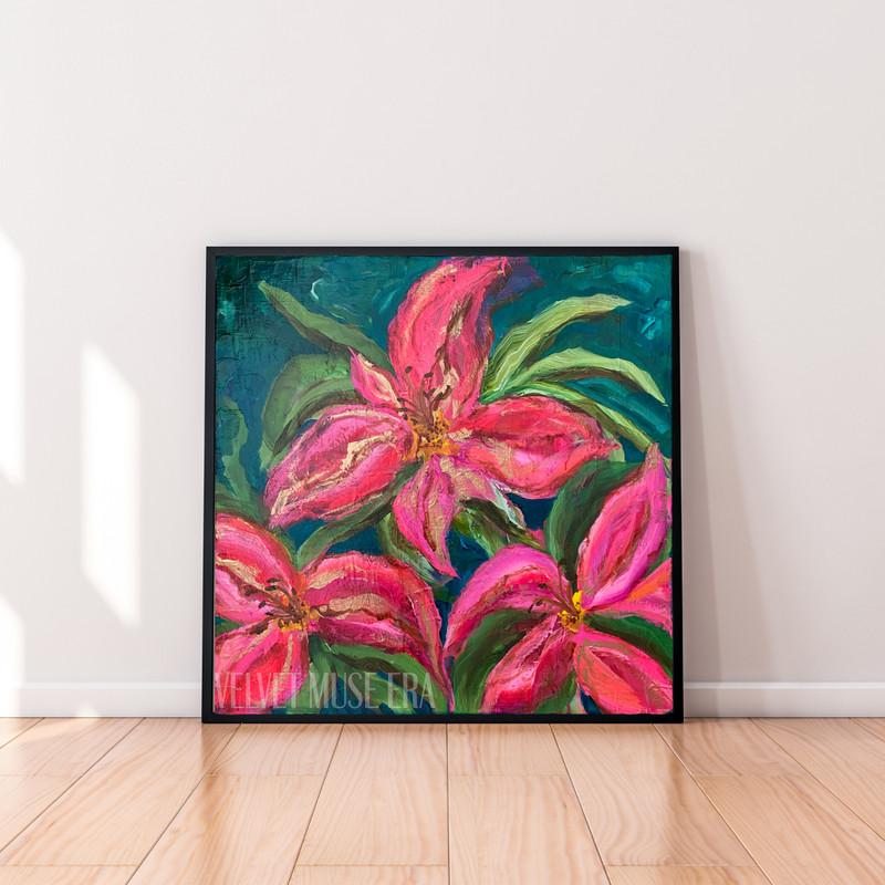 Tropical Florals 20x20 Original Art Expressionism Botanical Abstract Painting gallery