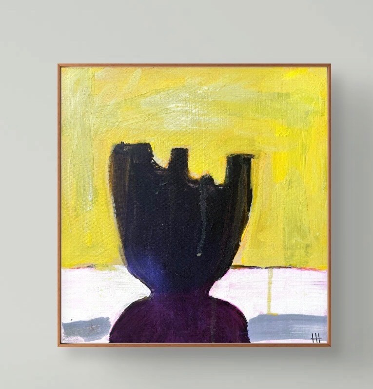 Hand Painted Abstract Pot 12×12 Canvas Painting Wall Art, Holly Hammond
