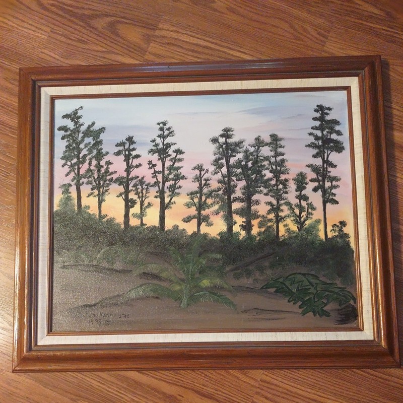 21″x24″x4 Sunset Ainaloa Estates Hawaii Original Painting Van Huystee