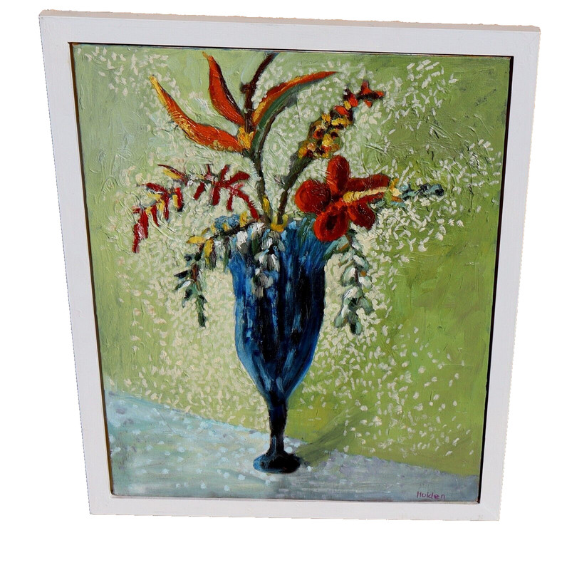 MARTHA HOLDEN California Modernist French Flowers in a Blue Vase was $4890