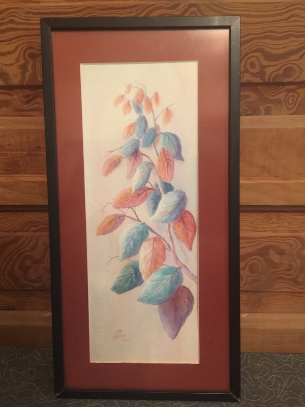 Tree Leaves Framed Watercolor by Pat Hykes