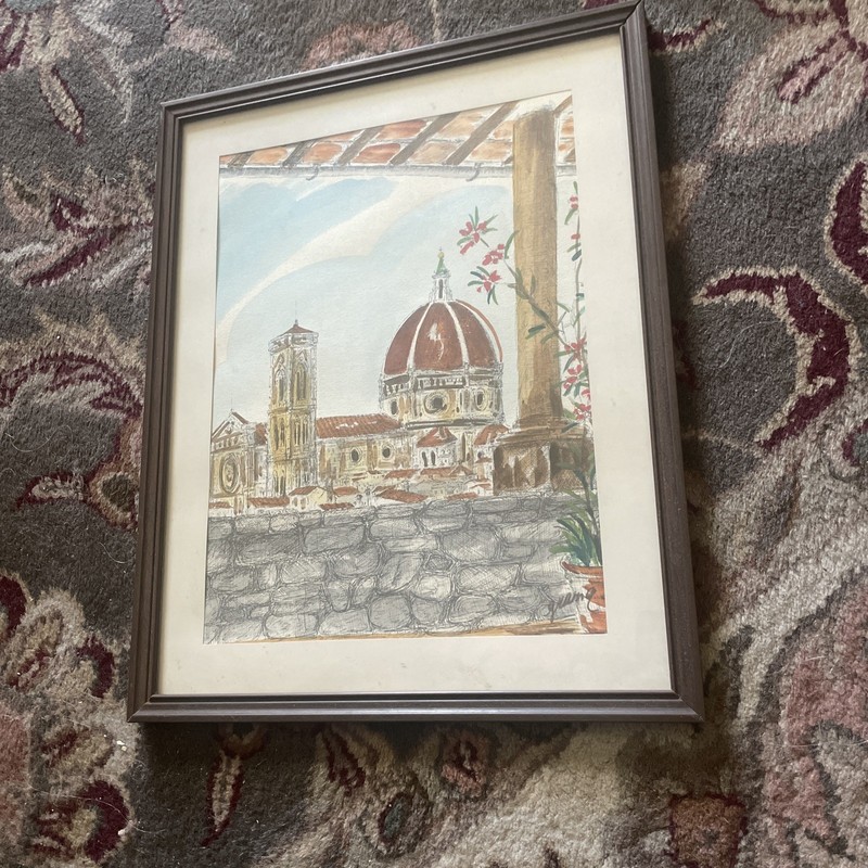 Original Watercolor Painting – Cathedral of in Florence, Italy 15 X 12” Grame