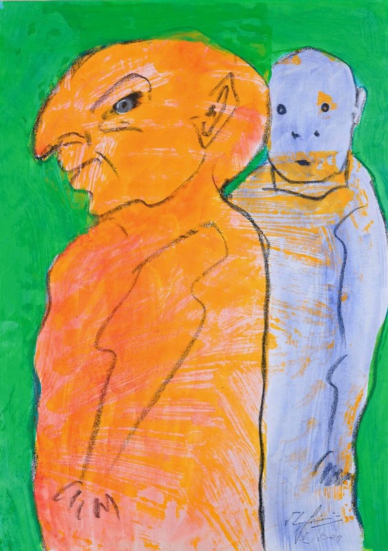 Jean-louis simonin – Painting Original – Gouache – Bad Influence