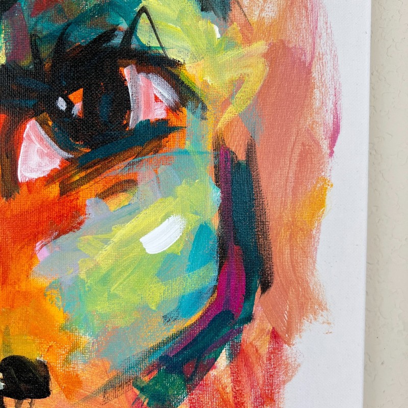 Original Abstract Woman Face Painting 11x14 Loose Brush Strokes Canvas Wall Art gallery