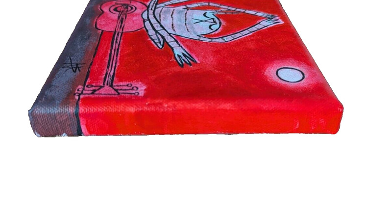 Cat Painting Original Collectible Music Guitar Folk Folk Art By Samantha McLean gallery