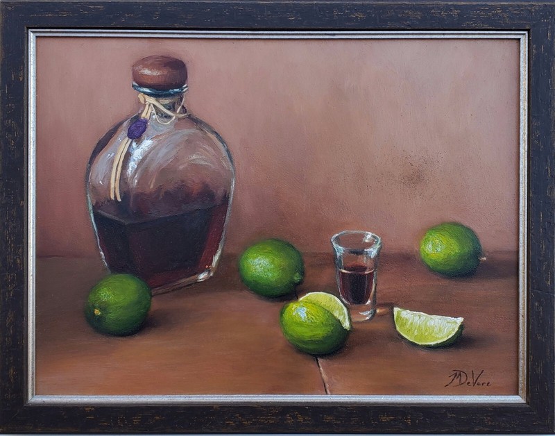 Michael DeVore original still life «Tequlia with Lime»