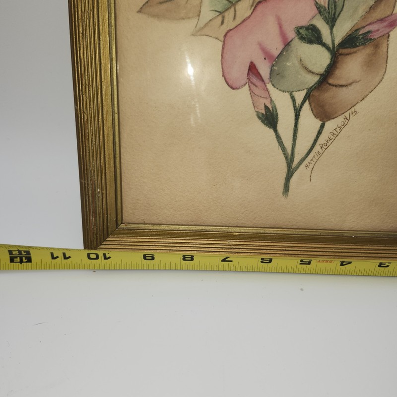 Framed Vintage original art pastel Albuquerque morning glory flowers artist sign gallery