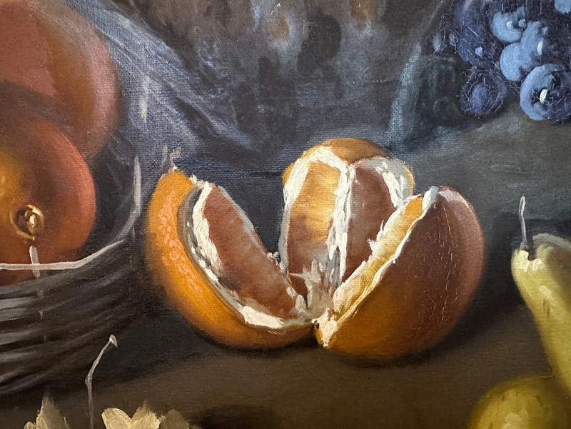 Jose Rosales, Still Life with Fruit & Jar, Framed Original Oil Painting, gallery