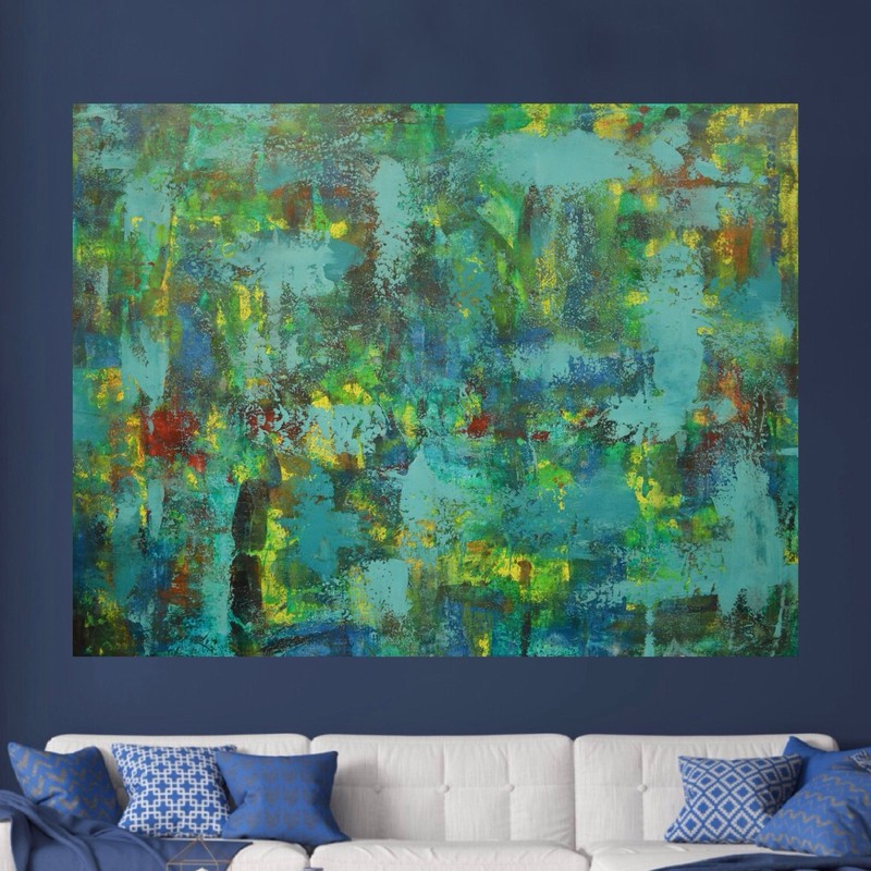 Mark Little Original Giant Canvas Painting 84”X62” (7 Foot) Abstract Modern XL gallery