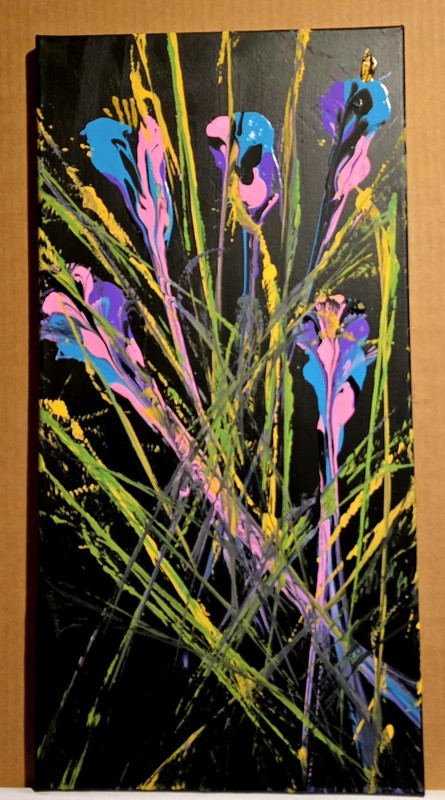 12″ X 24″ Original Painting Colorful Flowers