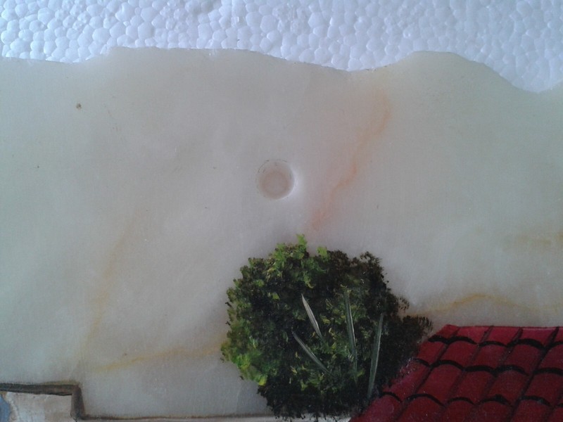 The painting is on a stone that looks like marble. It is not known how old it is gallery
