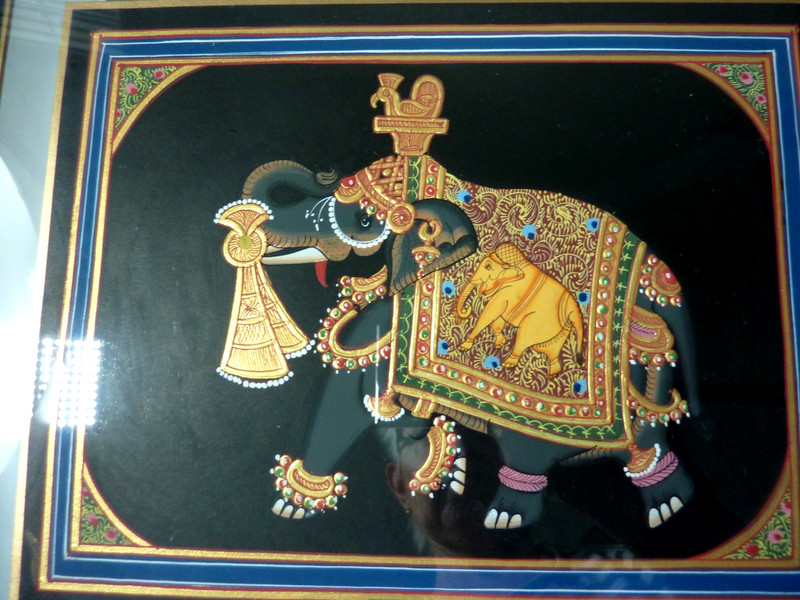 India Mughal Golden Royal Miniature Elephant Handmade Art Work GOLD Painting gallery