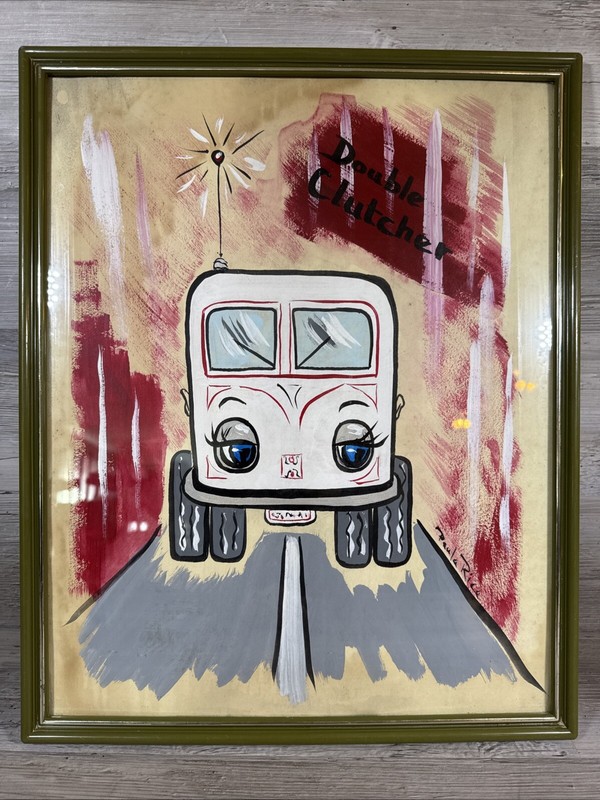 VW Volkswagen Bus “Double Clutcher” Original Vintage Art Work Paula Rice 1970s